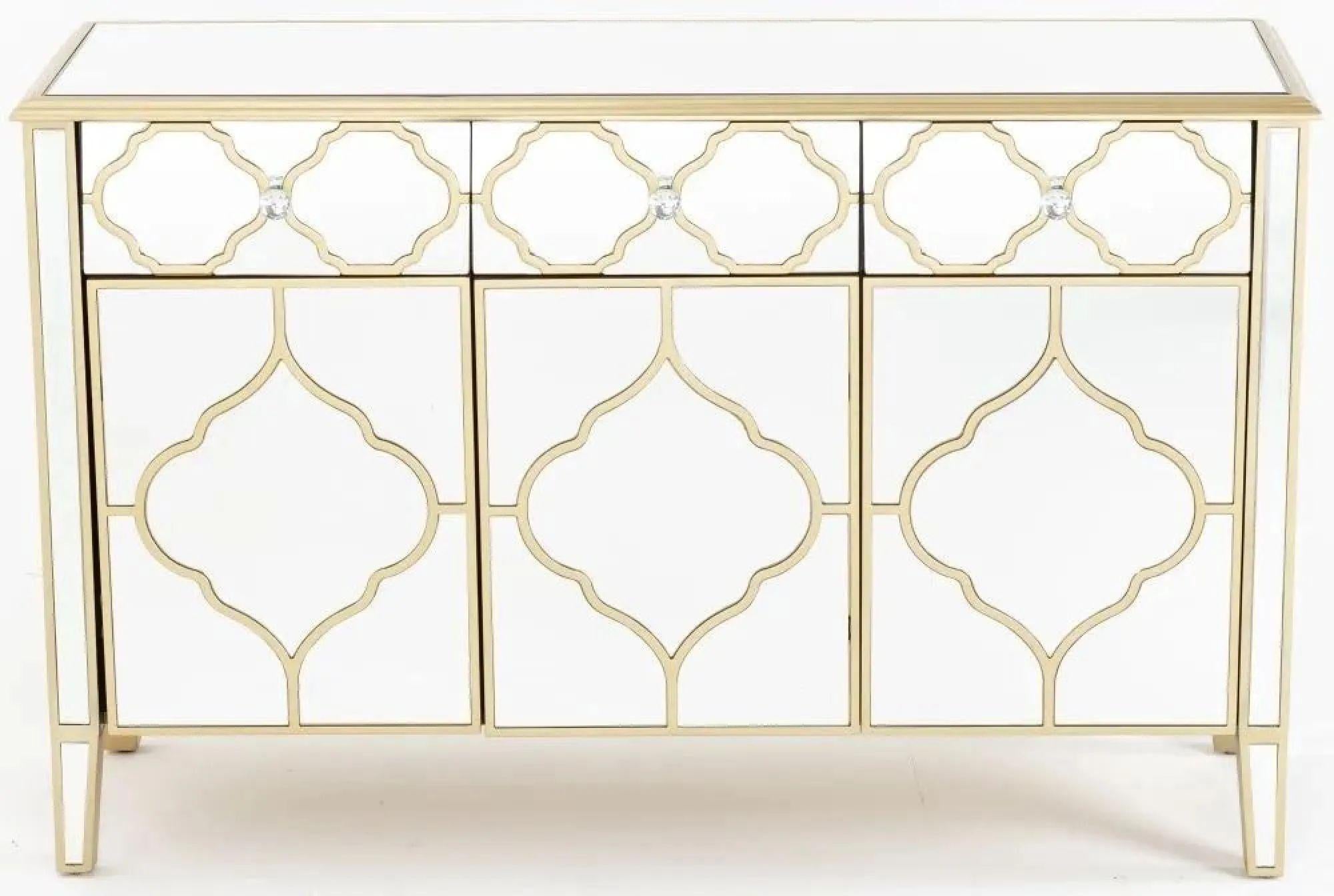 Aurelia Mirrored Gold Trim Sideboard