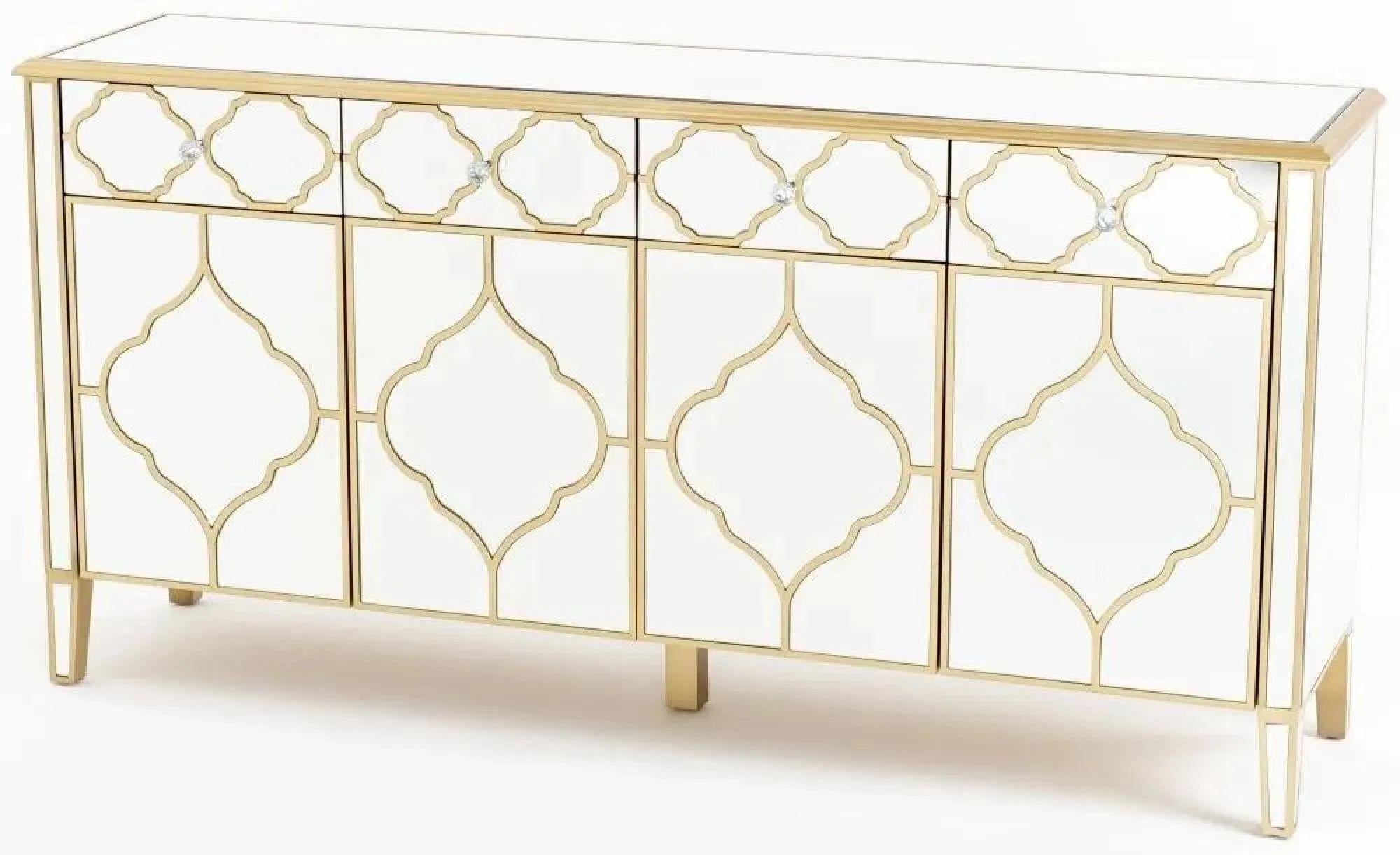 Aurelia Mirrored Gold Trim Sideboard