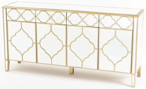 Aurelia Mirrored Gold Trim Sideboard