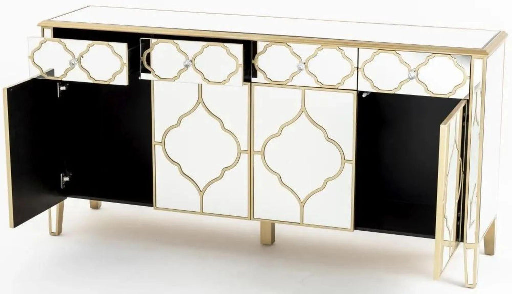 Aurelia Mirrored Gold Trim Sideboard