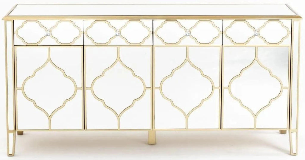 Aurelia Mirrored Gold Trim Sideboard