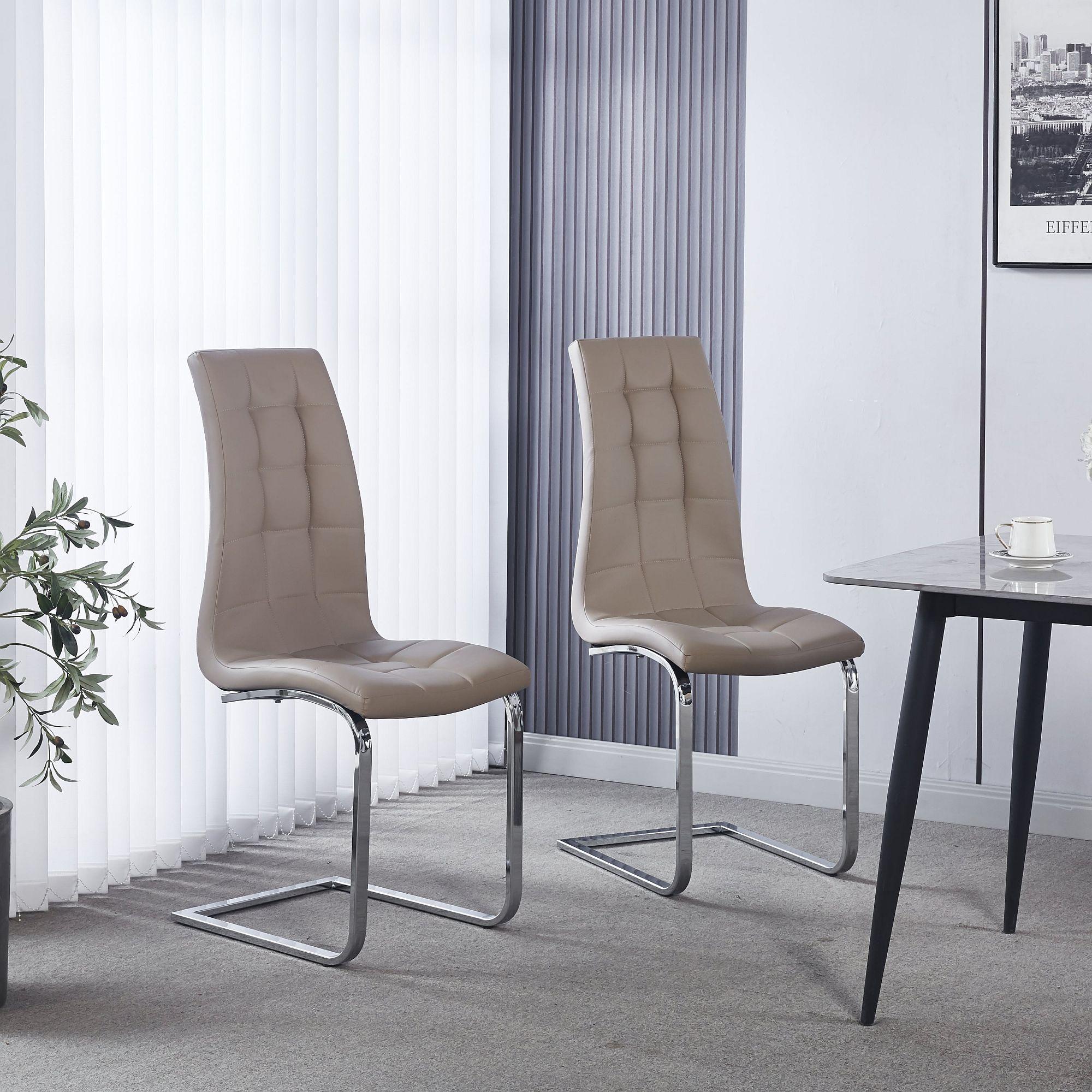 Palazzo Chrome Cantilever Faux Leather Dining Chair