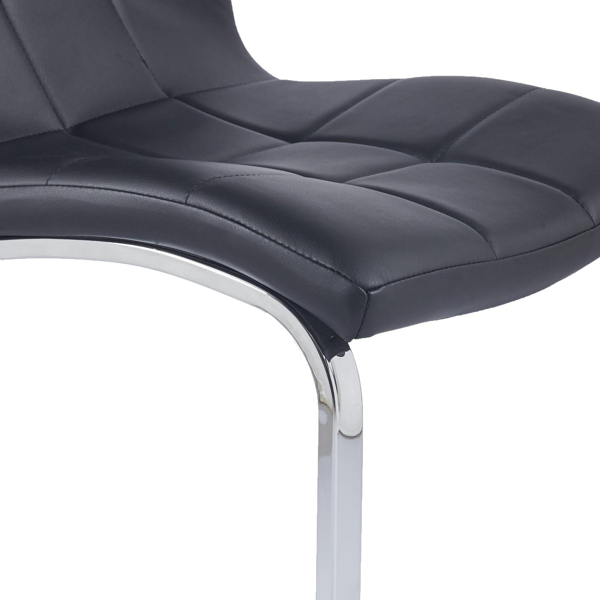 Palazzo Chrome Cantilever Faux Leather Dining Chair