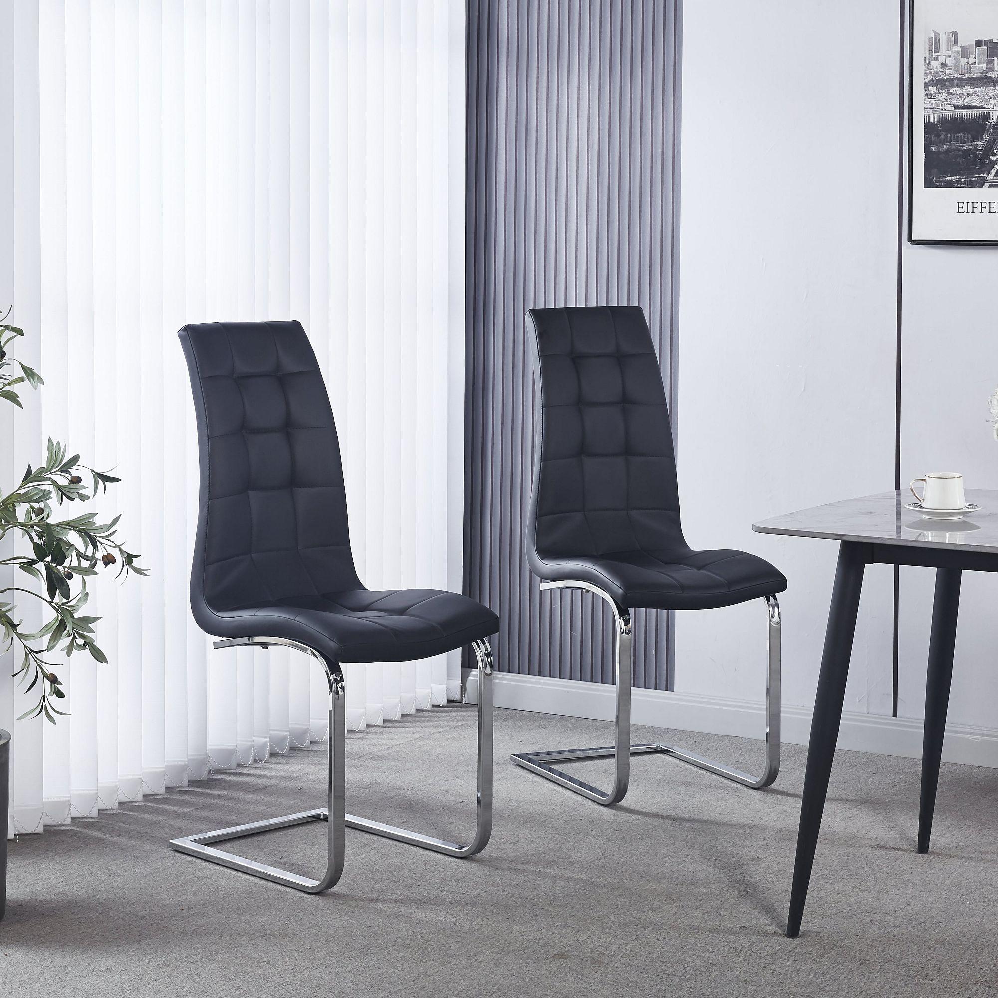 Palazzo Chrome Cantilever Faux Leather Dining Chair