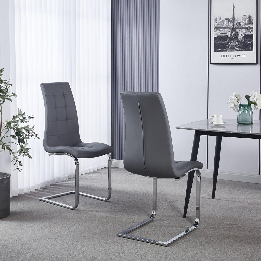 Palazzo Chrome Cantilever Faux Leather Dining Chair