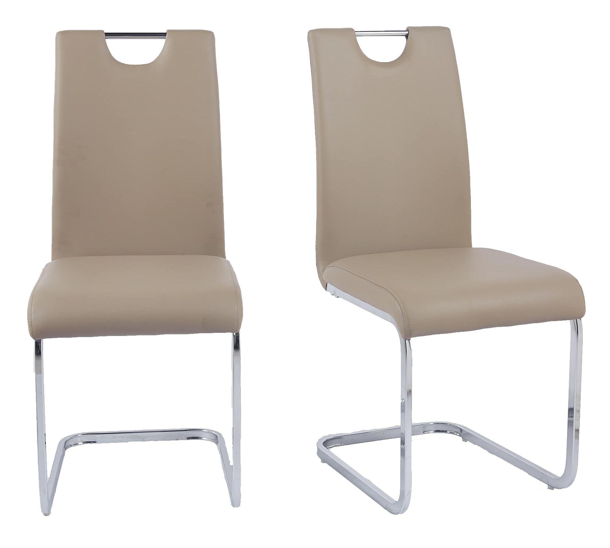 Riviera Chrome Cantilever Faux Leather Dining Chair