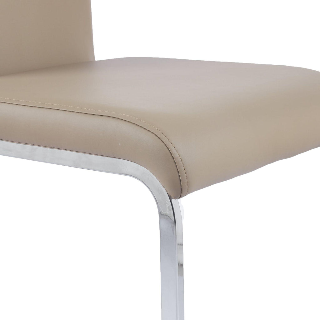 Riviera Chrome Cantilever Faux Leather Dining Chair