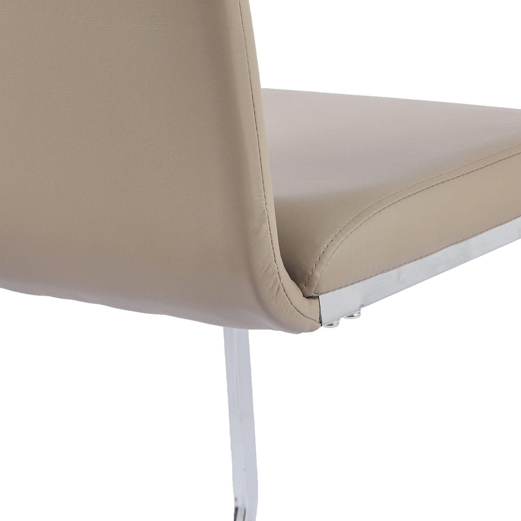 Riviera Chrome Cantilever Faux Leather Dining Chair