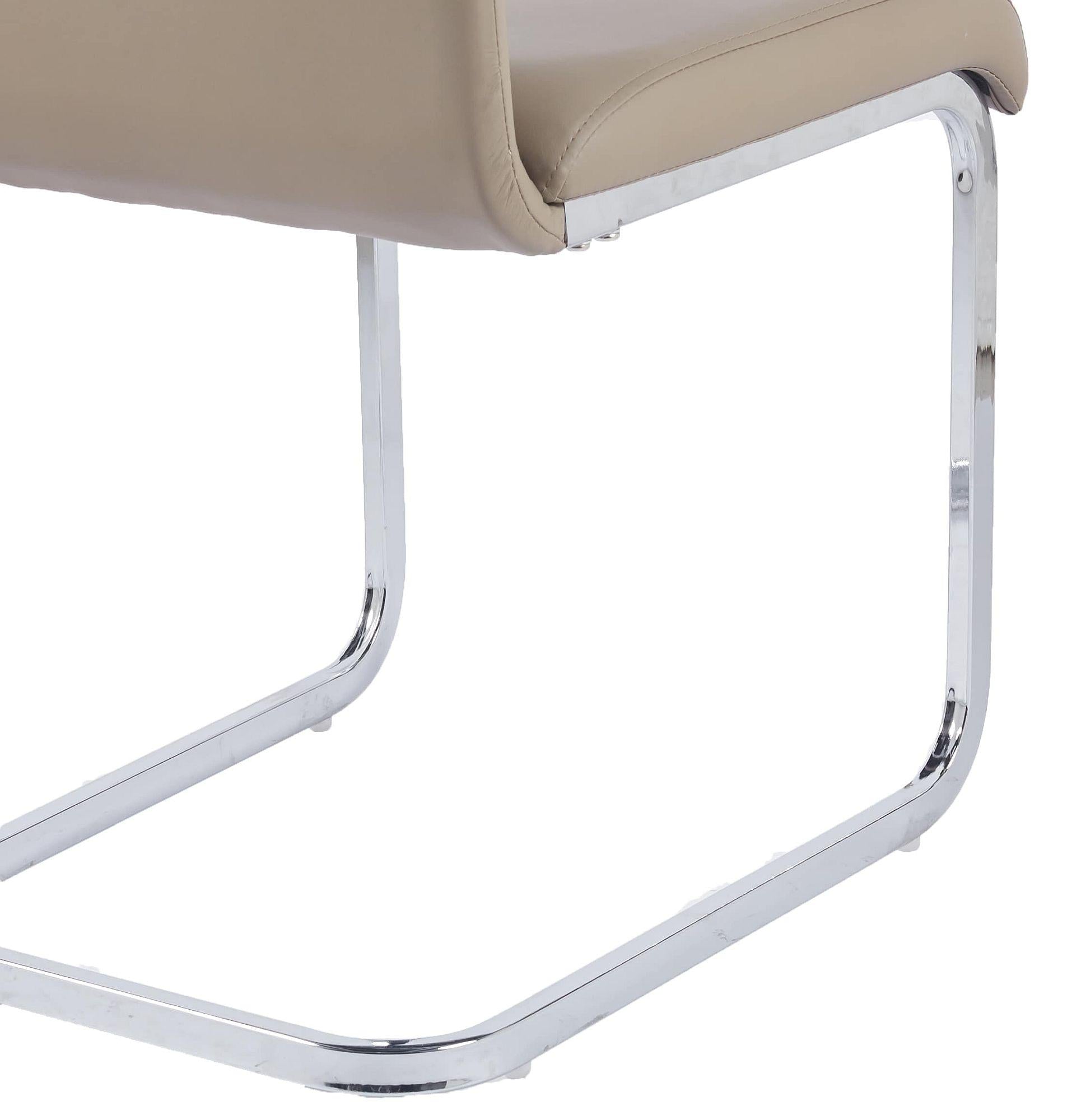 Riviera Chrome Cantilever Faux Leather Dining Chair