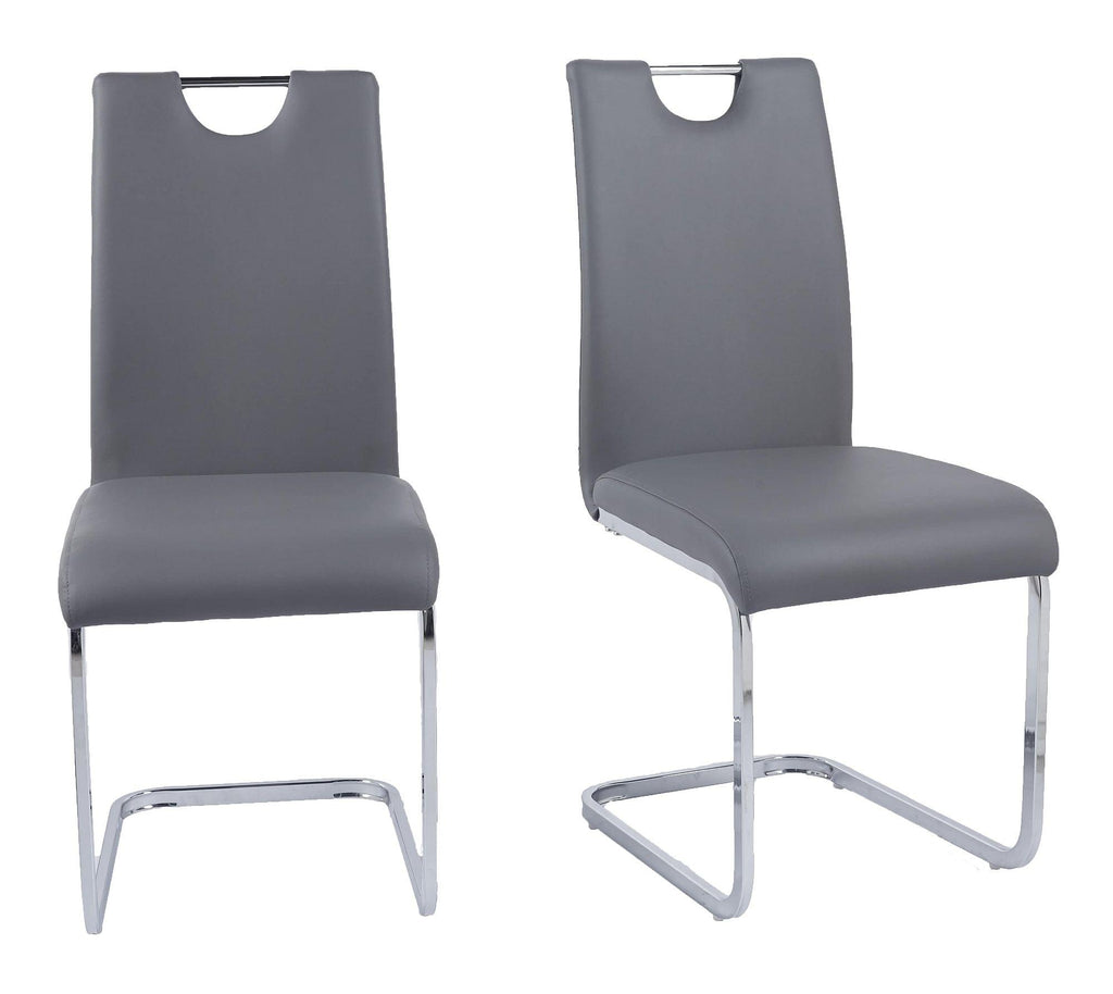 Riviera Chrome Cantilever Faux Leather Dining Chair