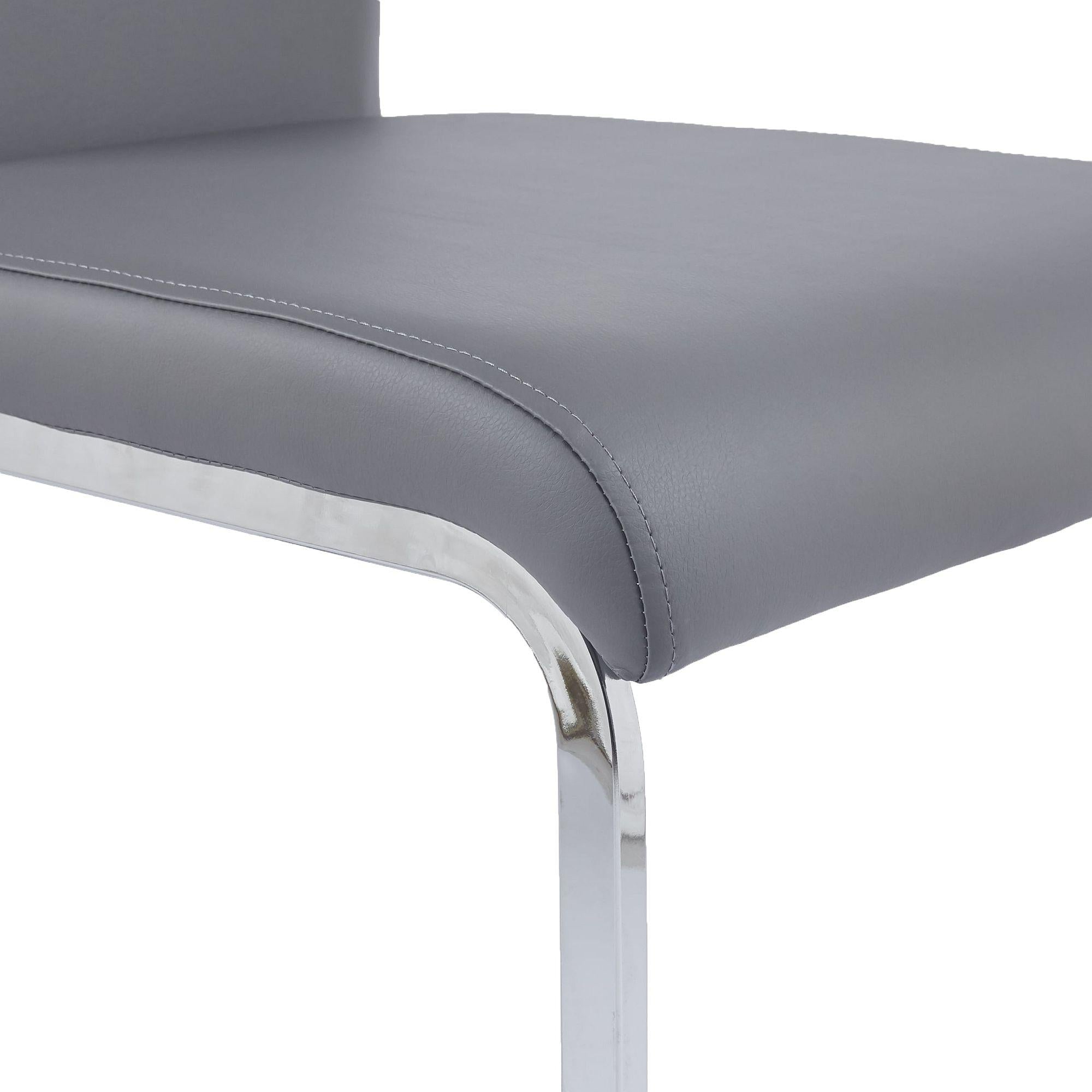 Riviera Chrome Cantilever Faux Leather Dining Chair