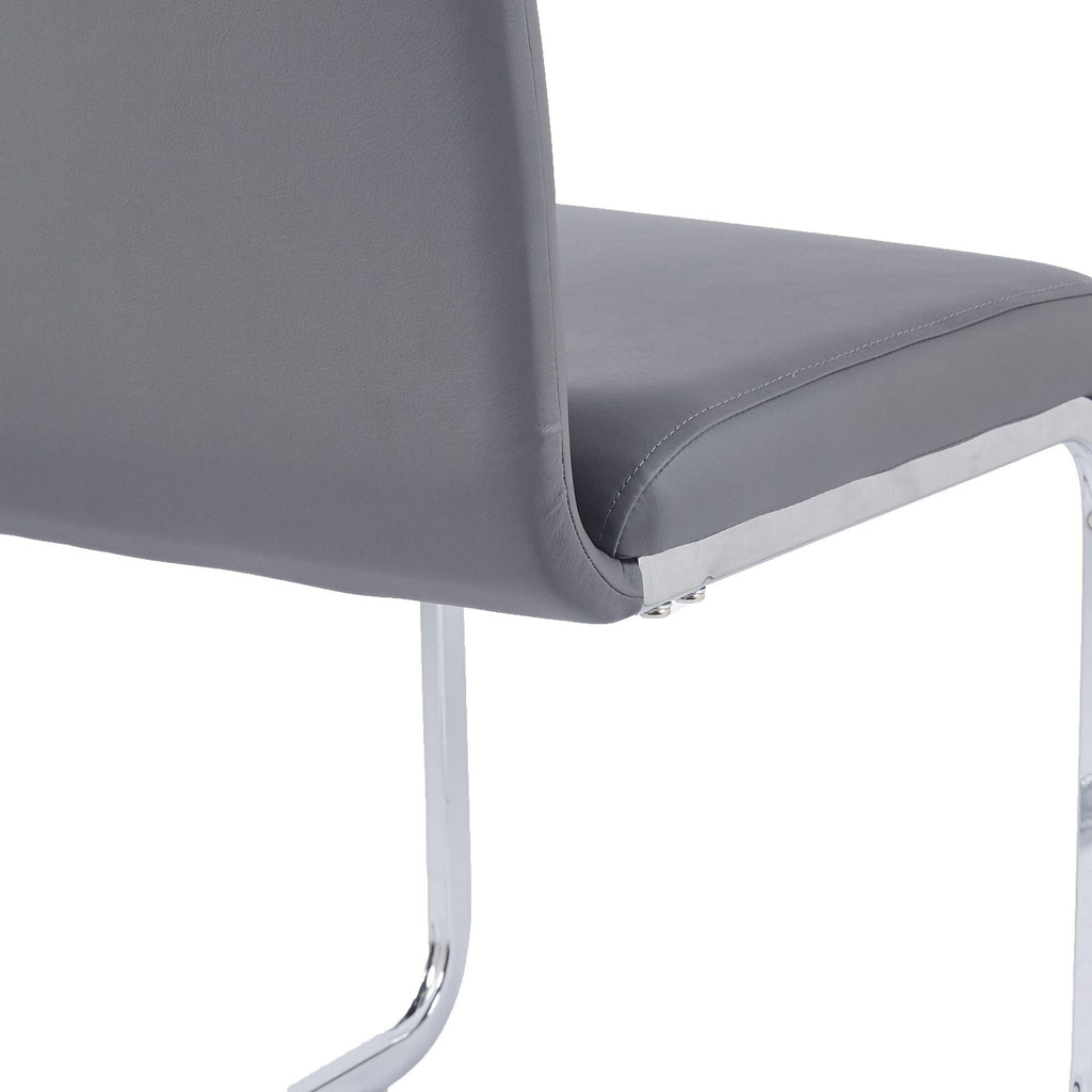 Riviera Chrome Cantilever Faux Leather Dining Chair