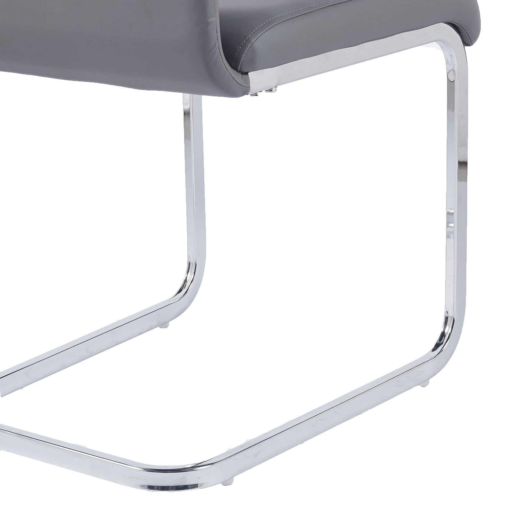 Riviera Chrome Cantilever Faux Leather Dining Chair