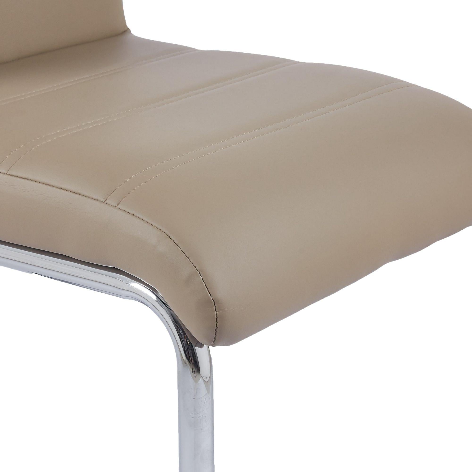 Monza Faux Leather Chrome Cantilever Dining Chair