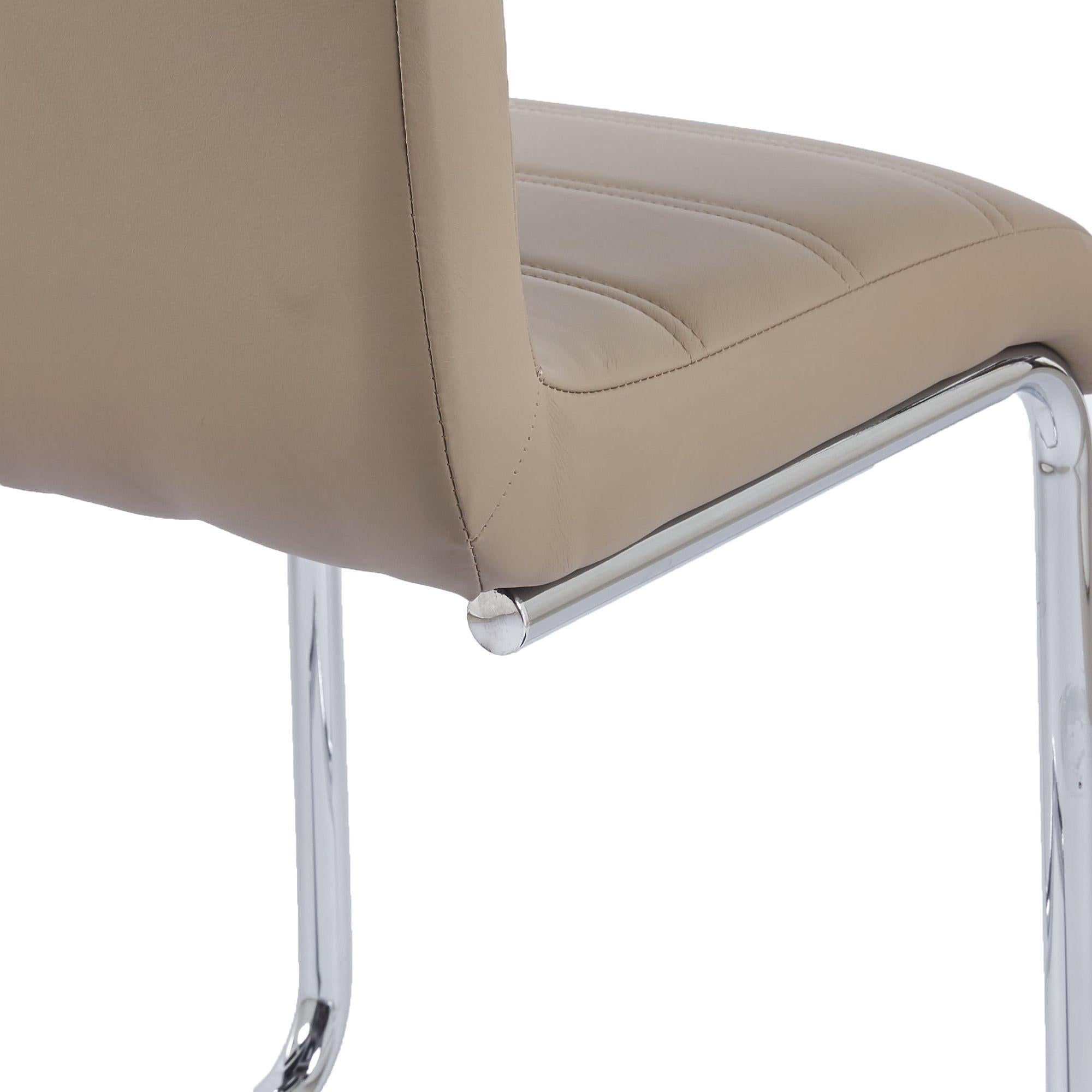 Monza Faux Leather Chrome Cantilever Dining Chair
