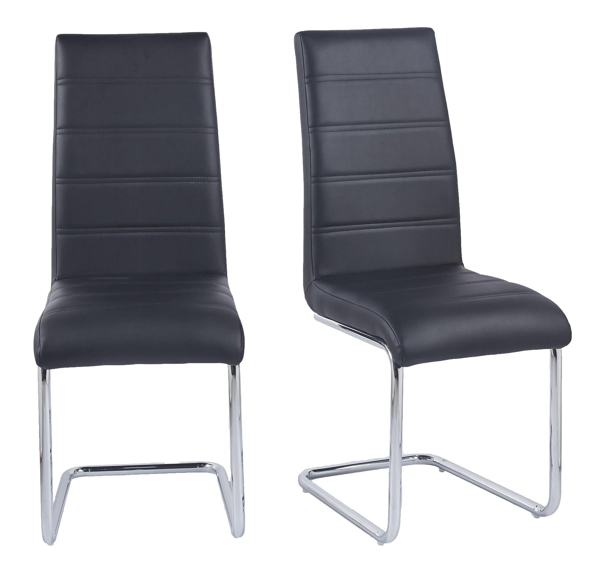 Monza Faux Leather Chrome Cantilever Dining Chair