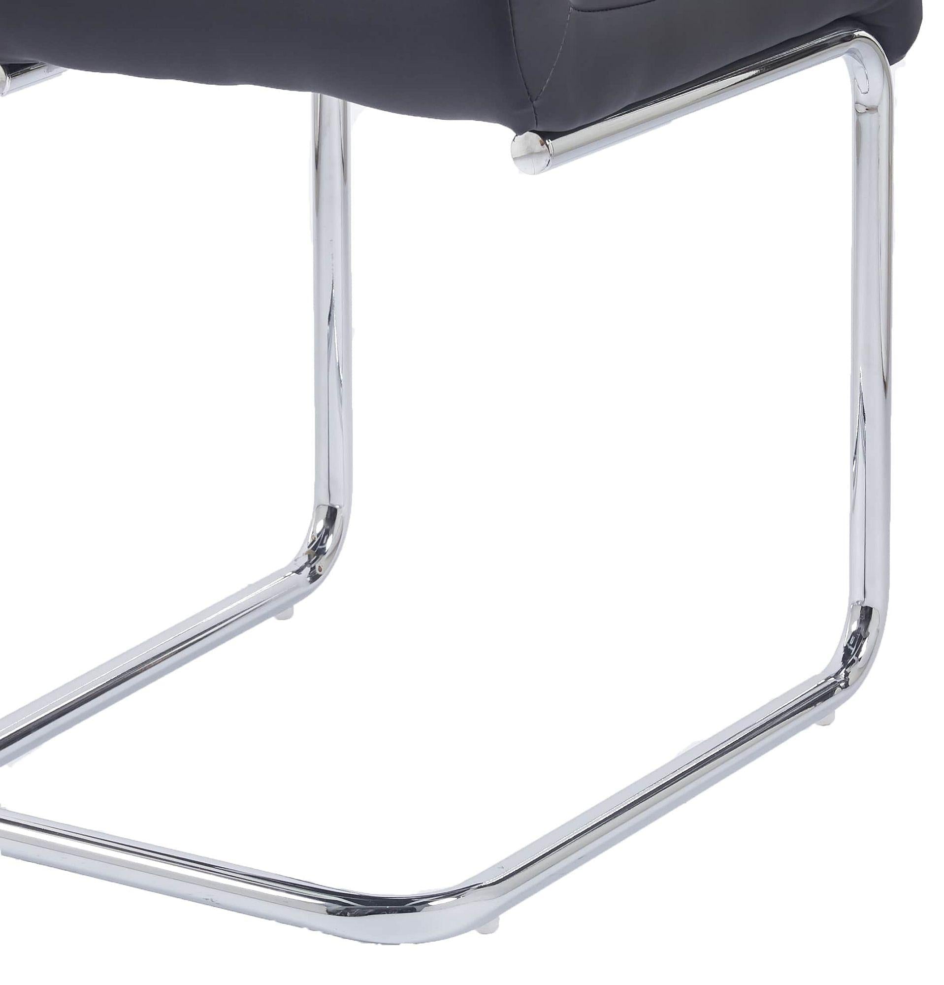 Monza Faux Leather Chrome Cantilever Dining Chair