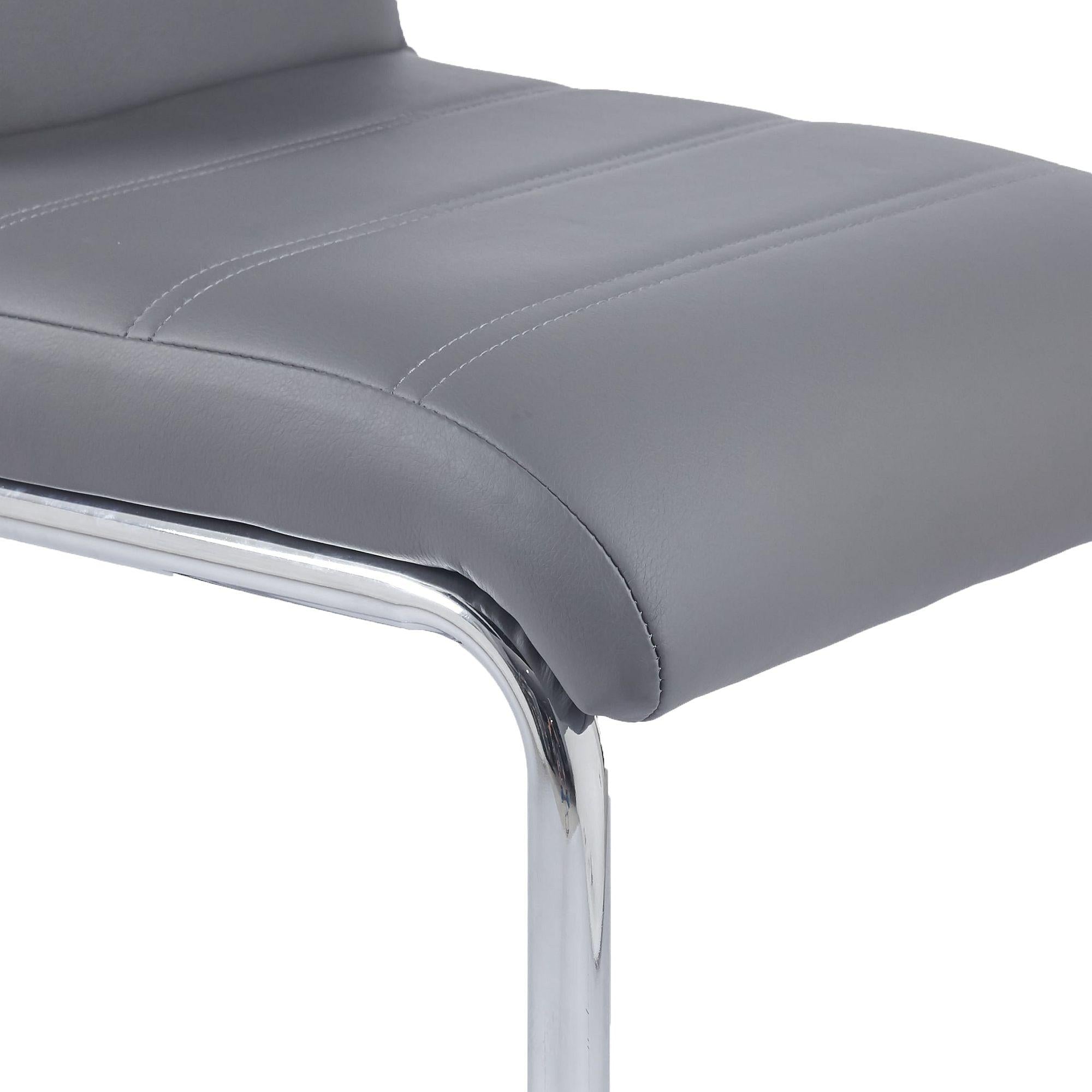 Monza Faux Leather Chrome Cantilever Dining Chair