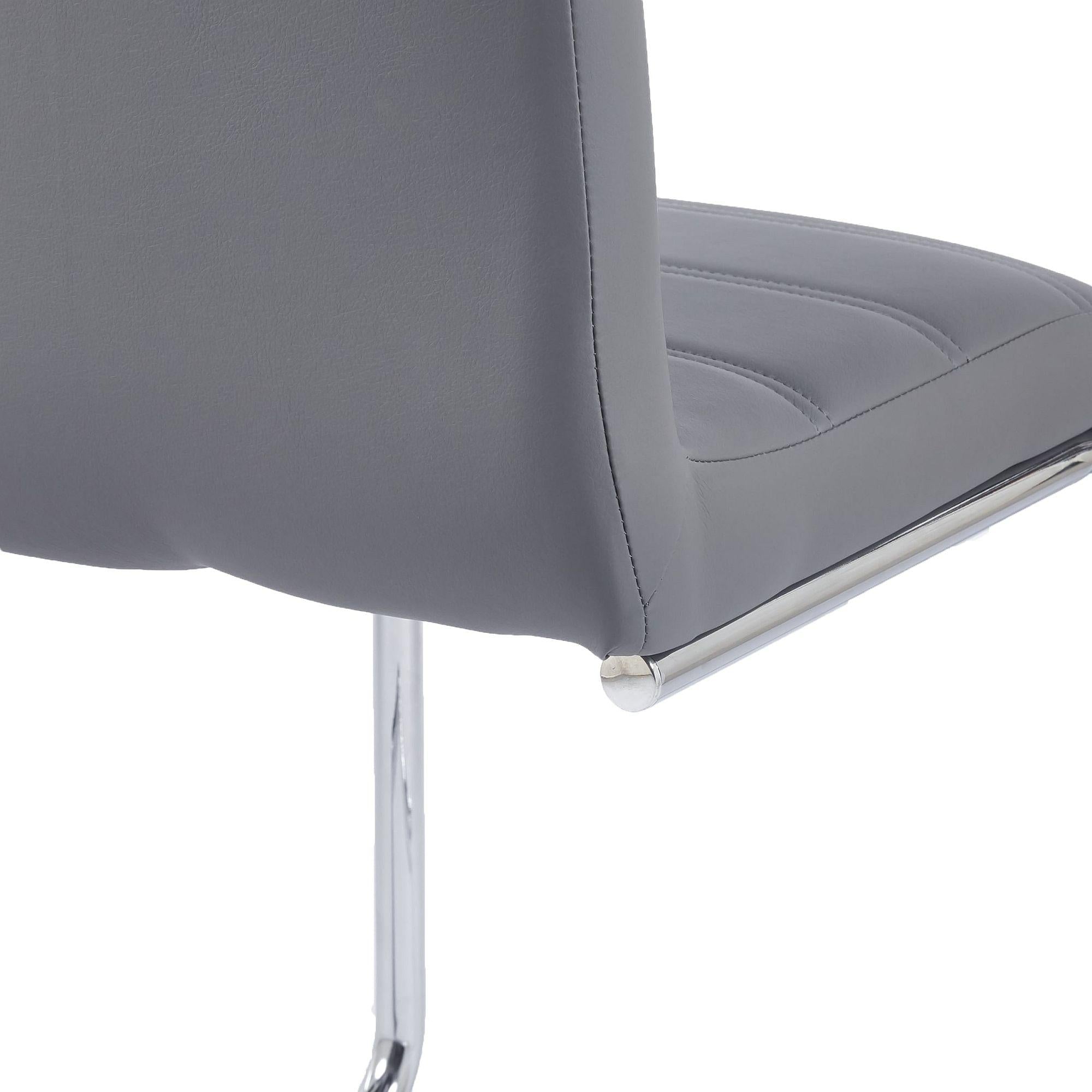 Monza Faux Leather Chrome Cantilever Dining Chair