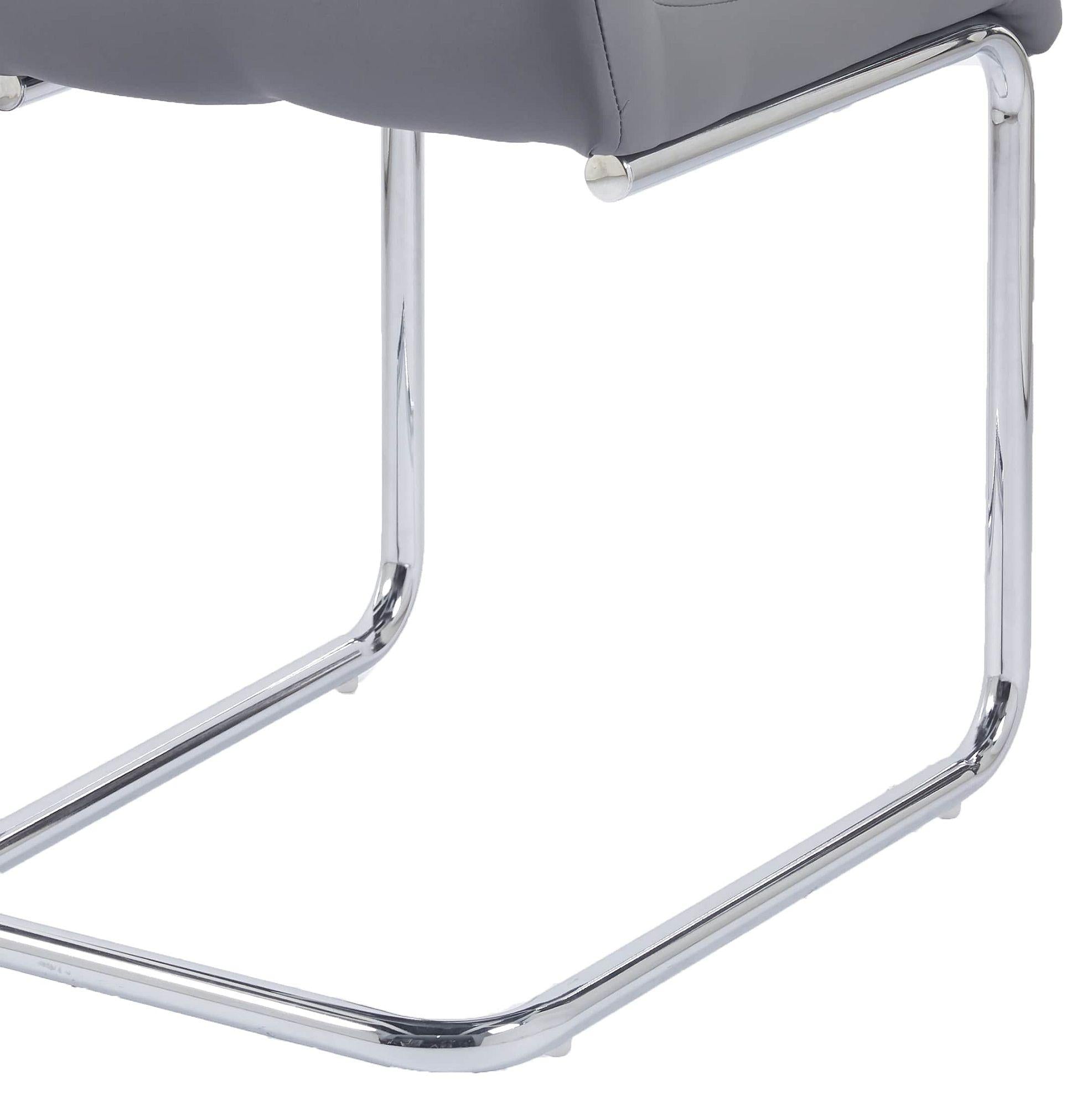 Monza Faux Leather Chrome Cantilever Dining Chair