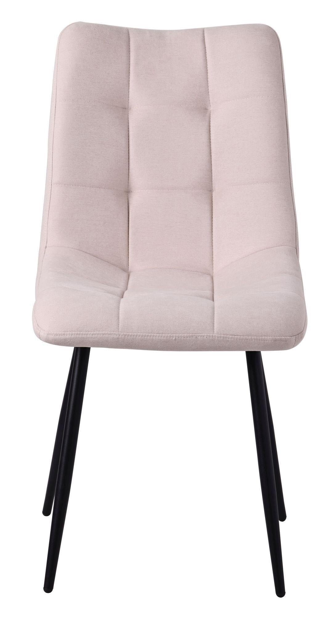 Soleil Fabric Dining Chair with Black Metal Legs