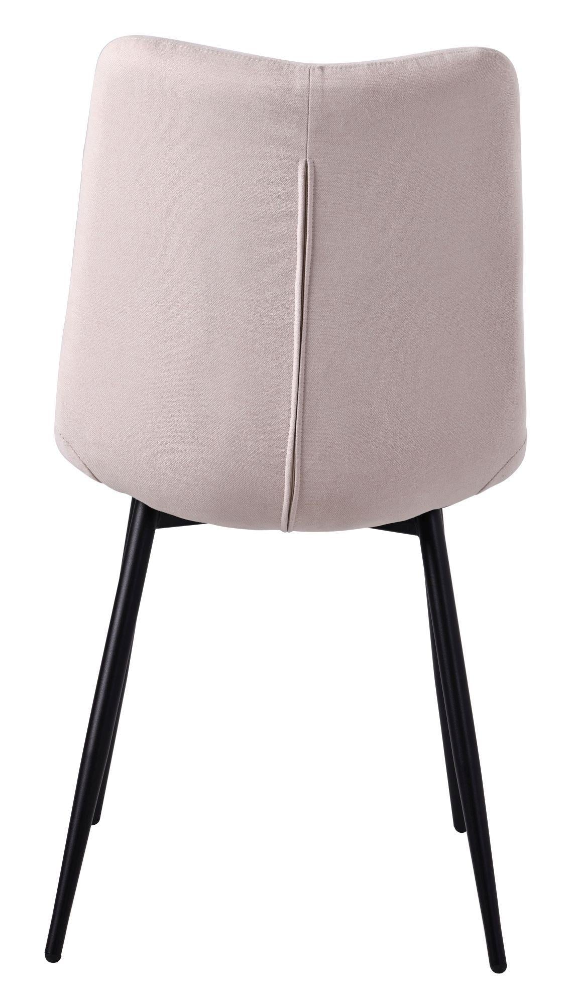 Soleil Fabric Dining Chair with Black Metal Legs