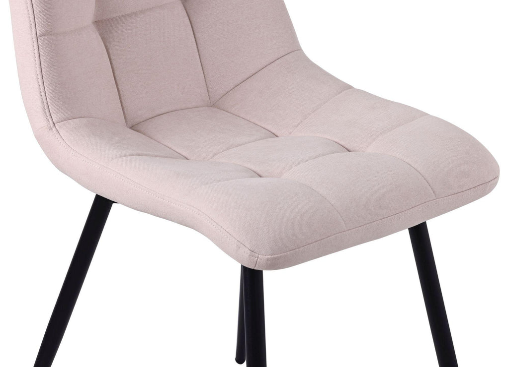 Soleil Fabric Dining Chair with Black Metal Legs