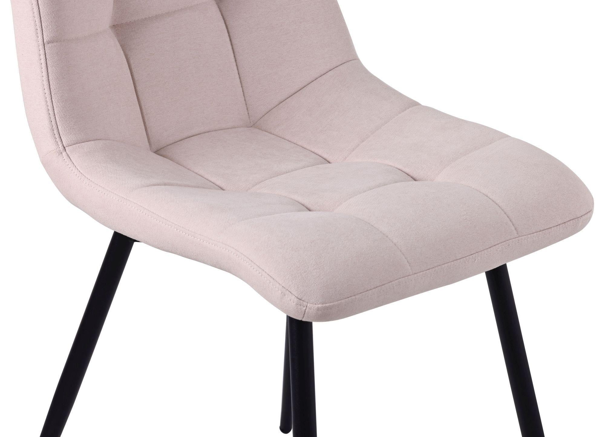 Soleil Fabric Dining Chair with Black Metal Legs