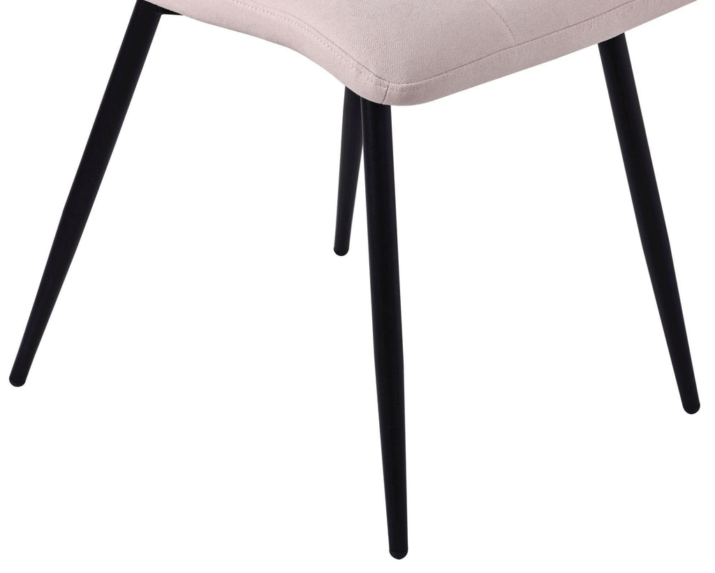 Soleil Fabric Dining Chair with Black Metal Legs