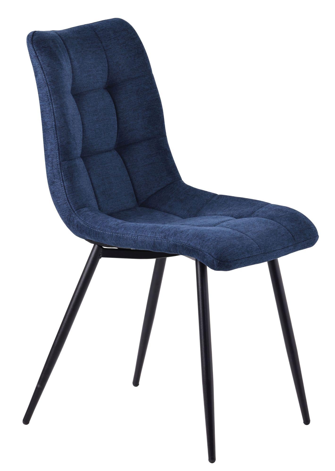 Soleil Fabric Dining Chair with Black Metal Legs
