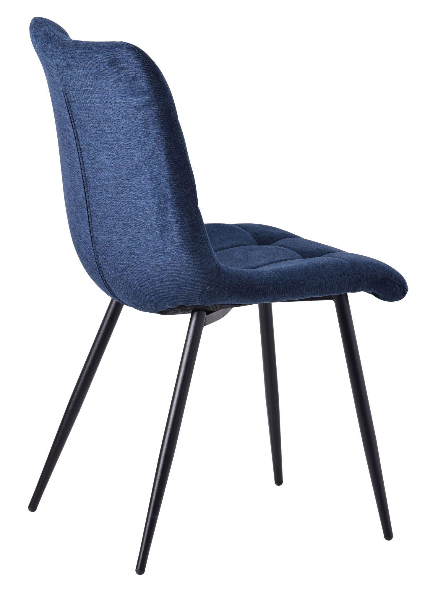Soleil Fabric Dining Chair with Black Metal Legs