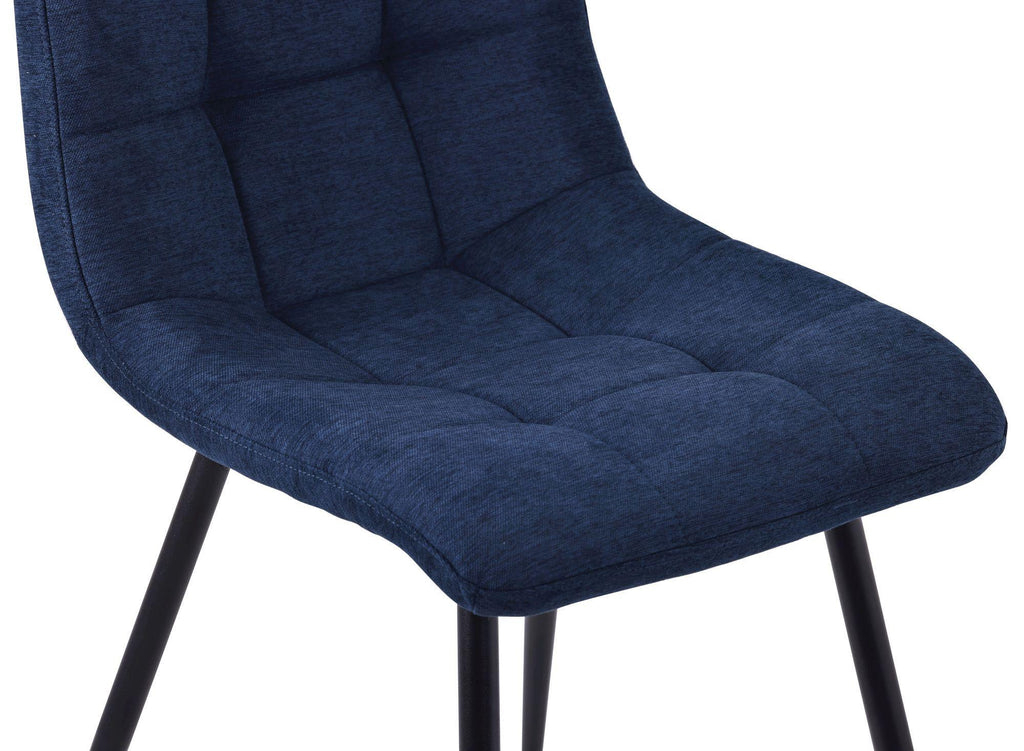 Soleil Fabric Dining Chair with Black Metal Legs