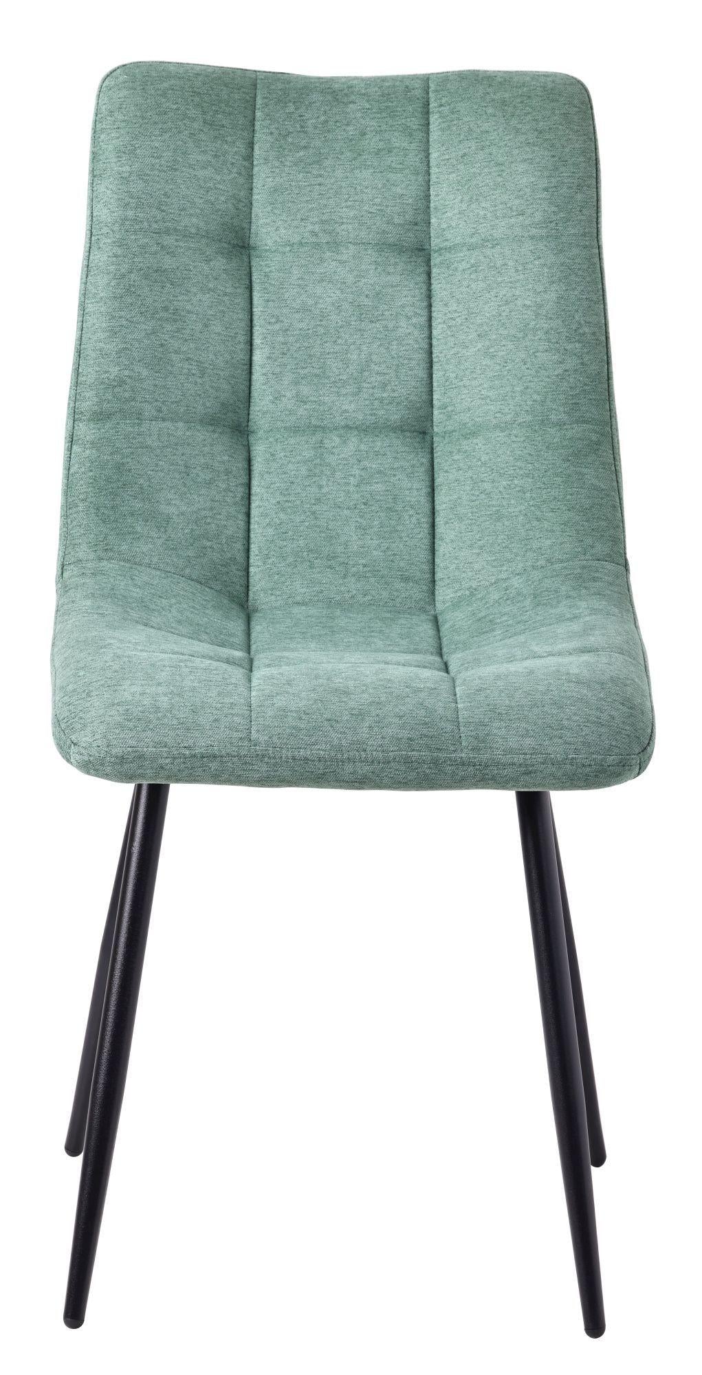 Soleil Fabric Dining Chair with Black Metal Legs