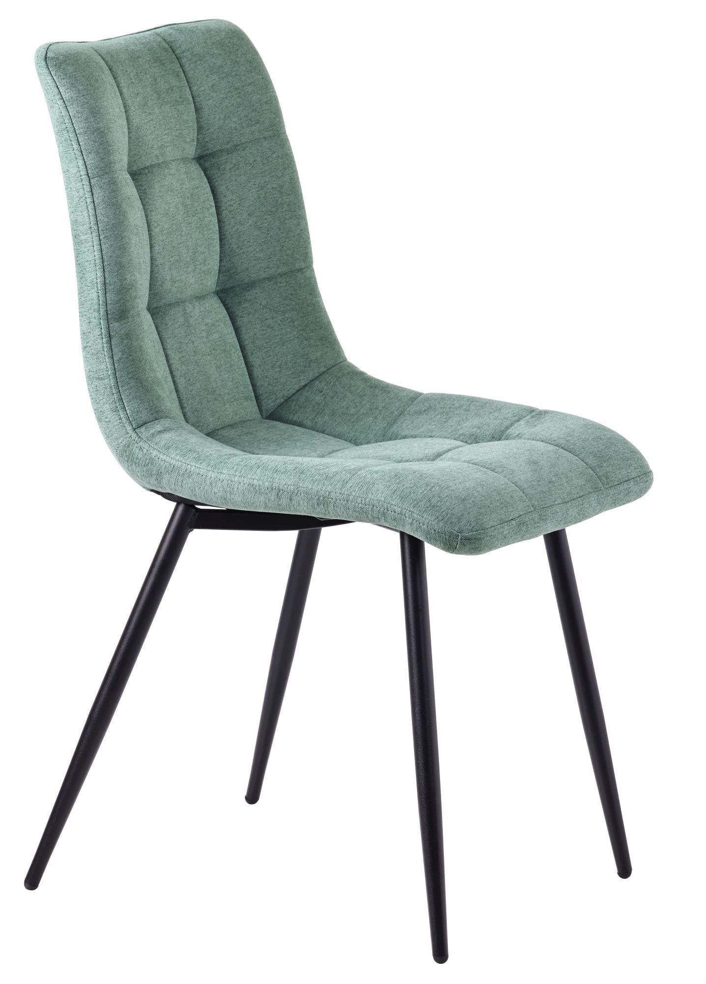 Soleil Fabric Dining Chair with Black Metal Legs