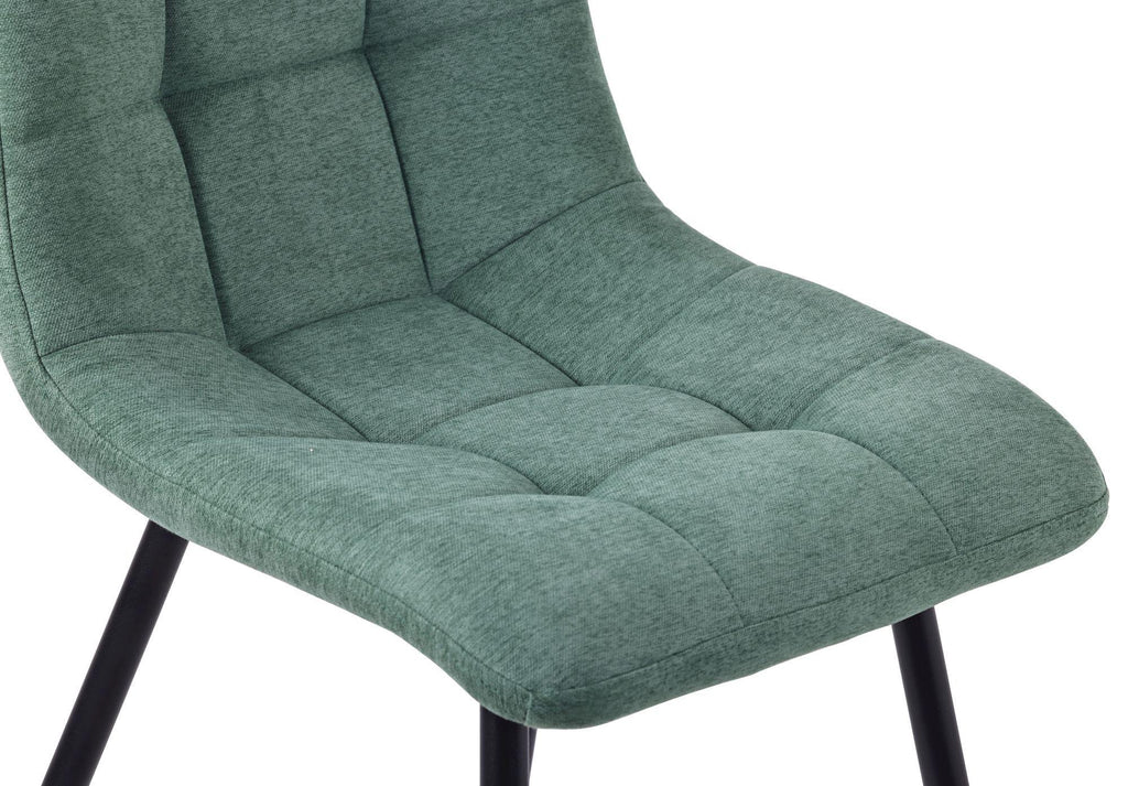 Soleil Fabric Dining Chair with Black Metal Legs
