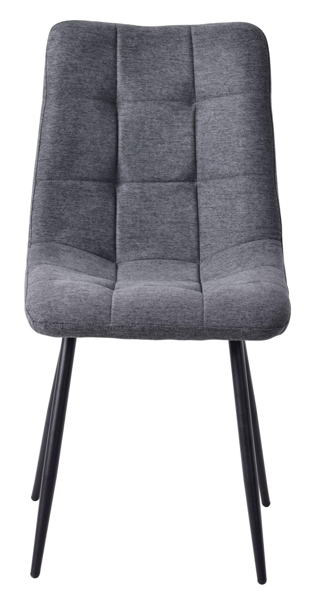 Soleil Fabric Dining Chair with Black Metal Legs