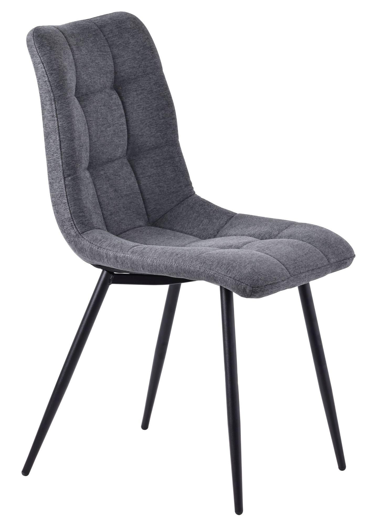 Soleil Fabric Dining Chair with Black Metal Legs
