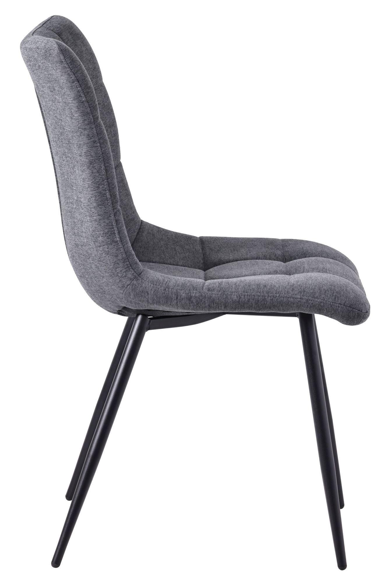 Soleil Fabric Dining Chair with Black Metal Legs