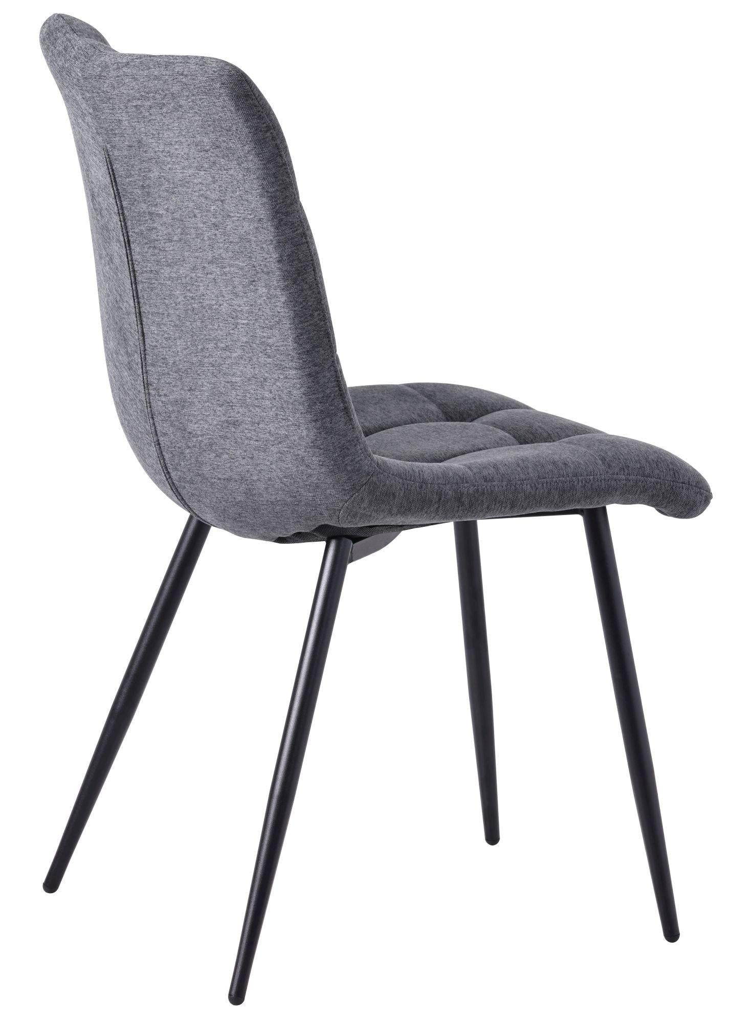 Soleil Fabric Dining Chair with Black Metal Legs