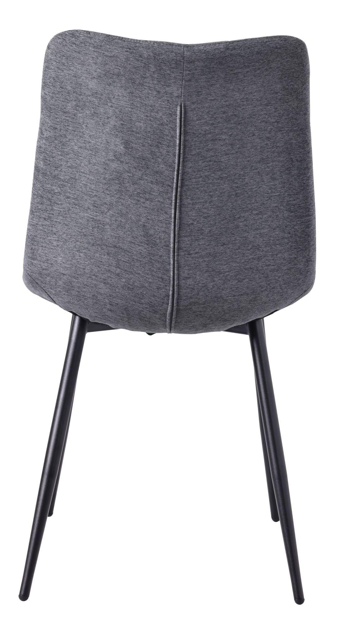 Soleil Fabric Dining Chair with Black Metal Legs