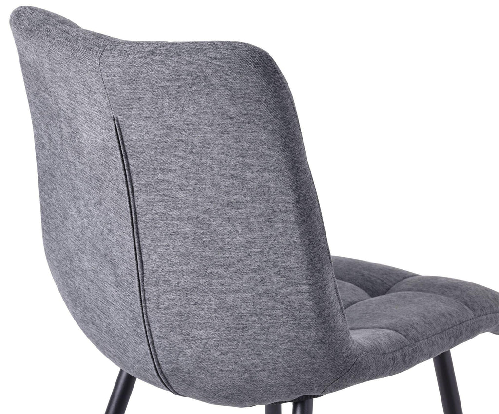 Soleil Fabric Dining Chair with Black Metal Legs