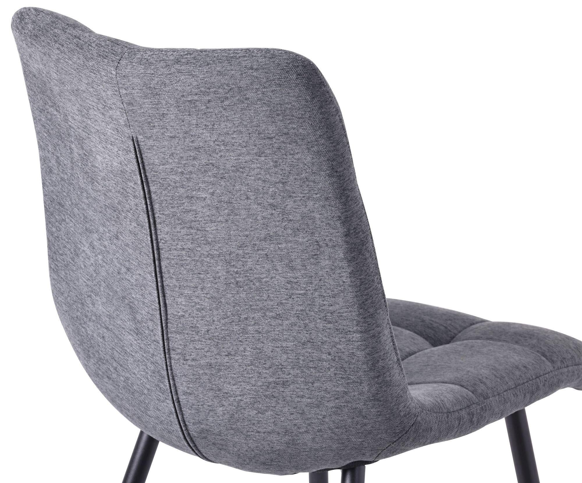 Soleil Fabric Dining Chair with Black Metal Legs