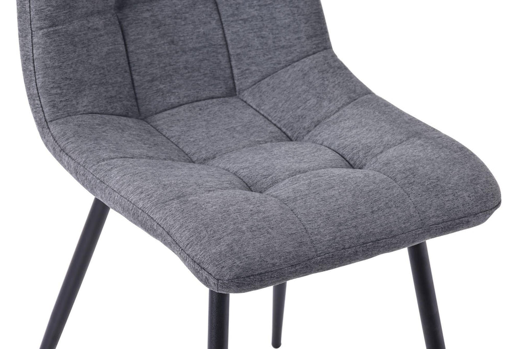 Soleil Fabric Dining Chair with Black Metal Legs