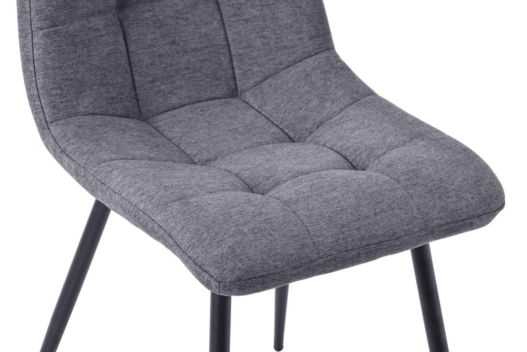 Soleil Fabric Dining Chair with Black Metal Legs