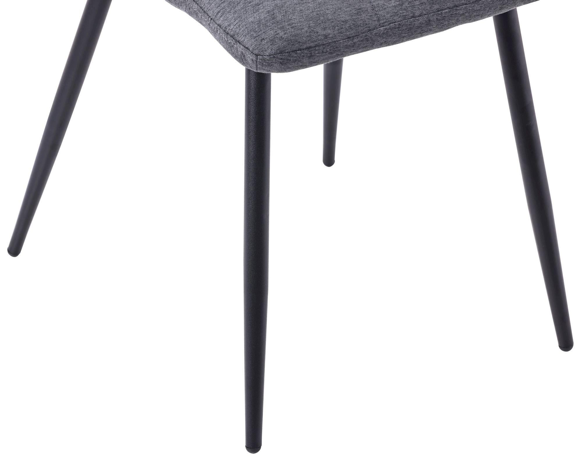 Soleil Fabric Dining Chair with Black Metal Legs