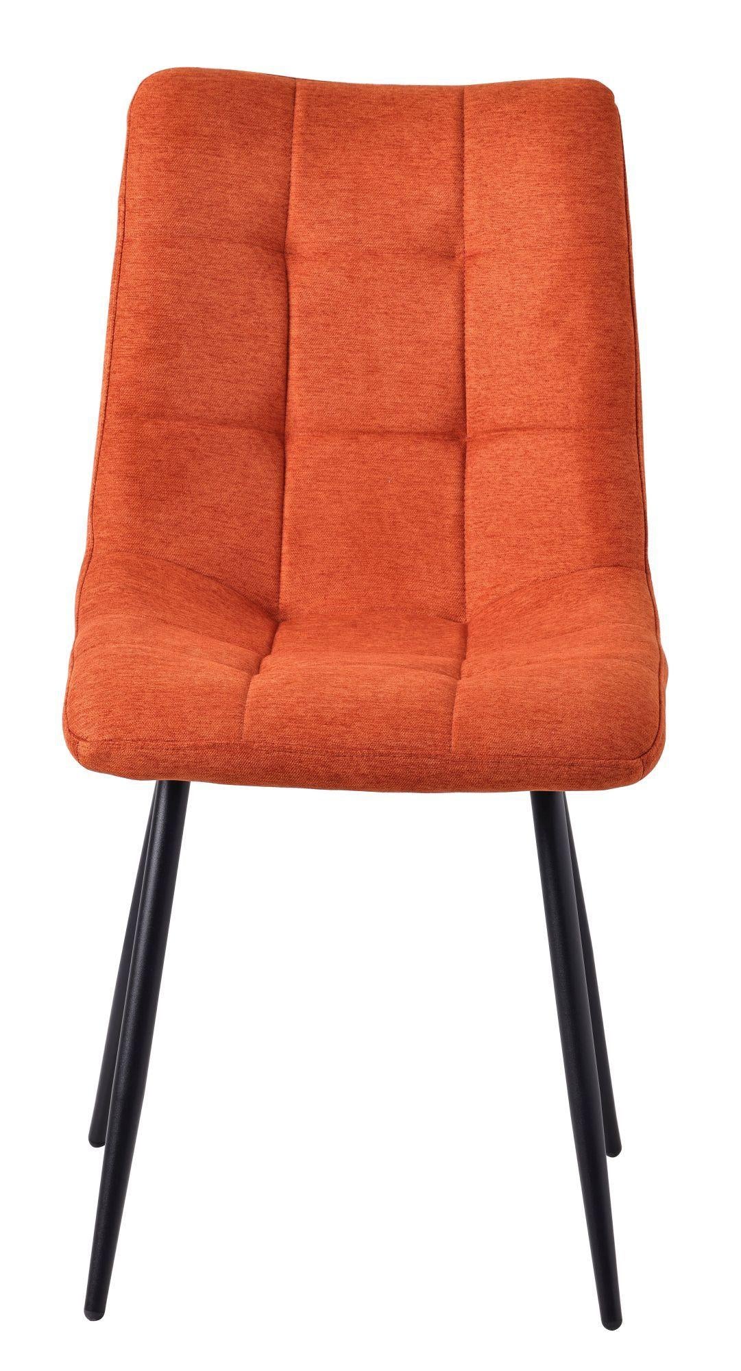 Soleil Fabric Dining Chair with Black Metal Legs