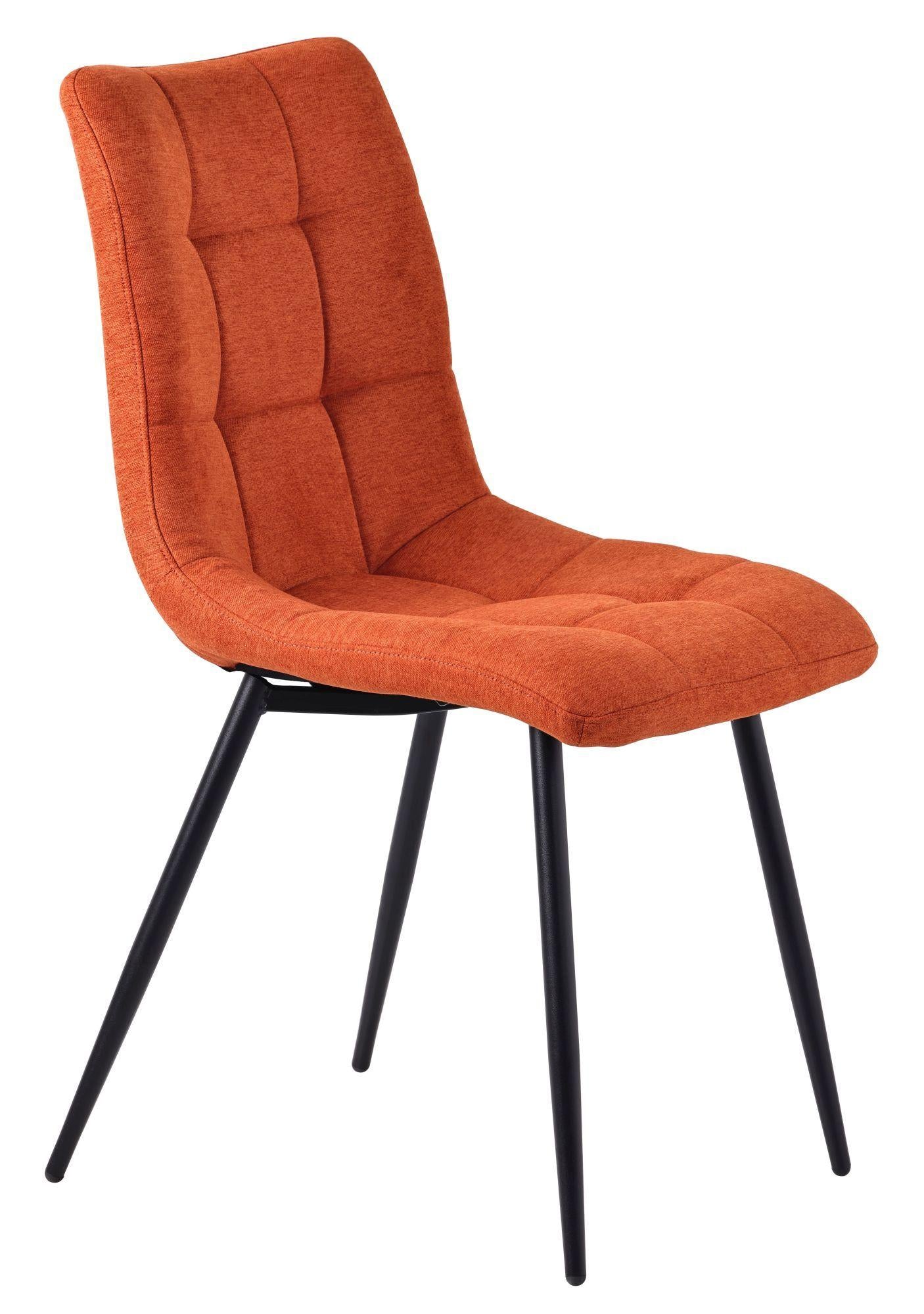 Soleil Fabric Dining Chair with Black Metal Legs