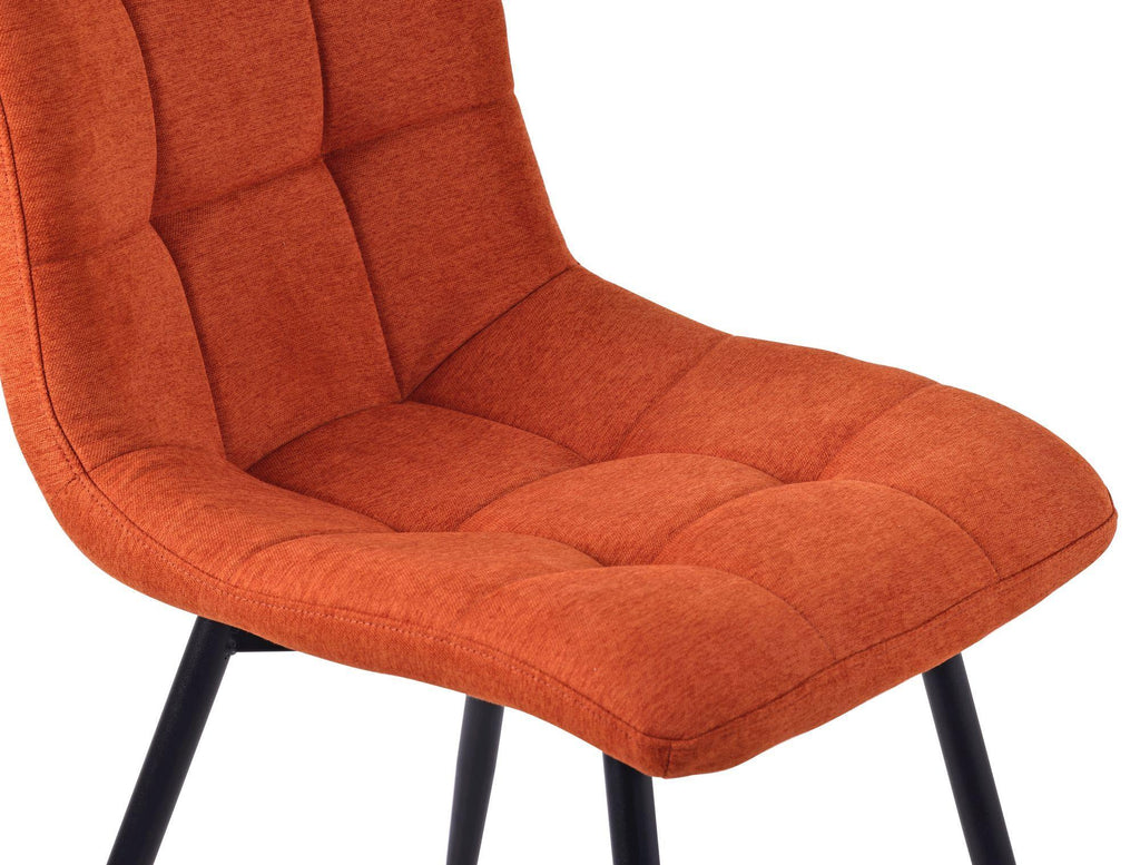 Soleil Fabric Dining Chair with Black Metal Legs