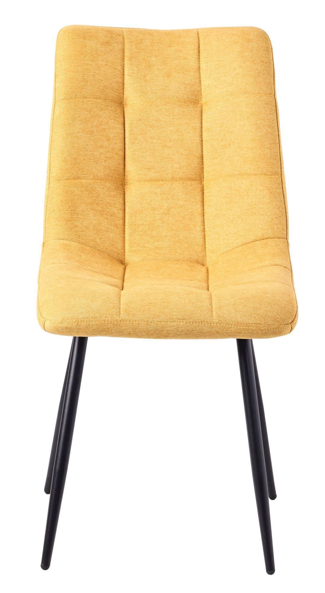 Soleil Fabric Dining Chair with Black Metal Legs