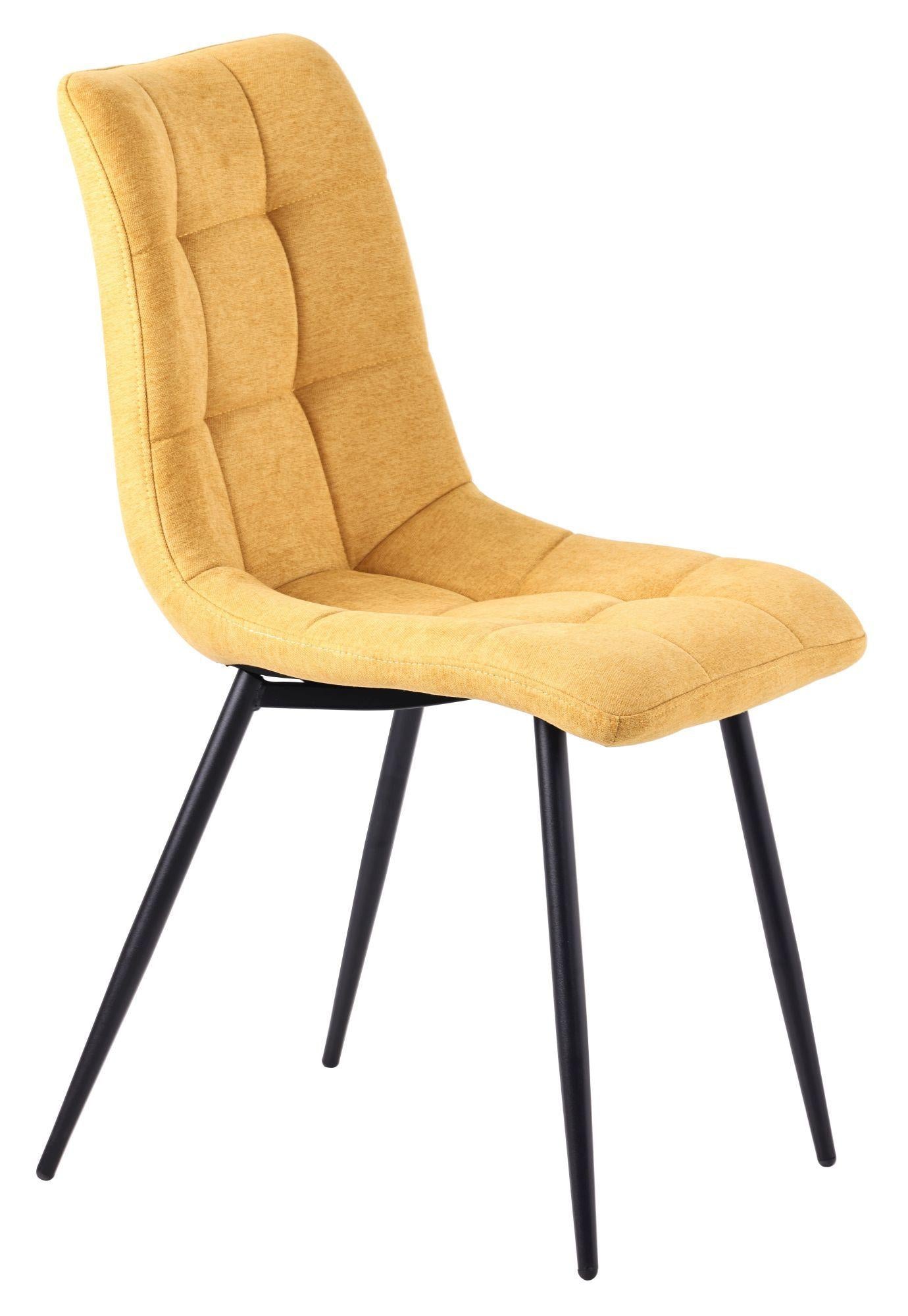 Soleil Fabric Dining Chair with Black Metal Legs
